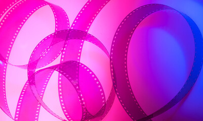 multi-colored background with film strip