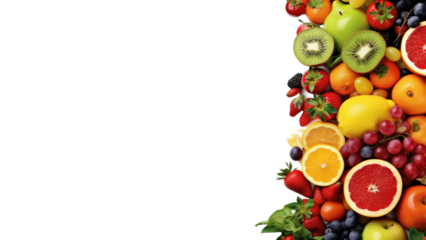 Frame of fruits on transparent background, PNG file