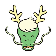 正月_干支_笑顔の辰のイラスト素材