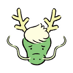 正月_干支_困った顔の辰のイラスト素材