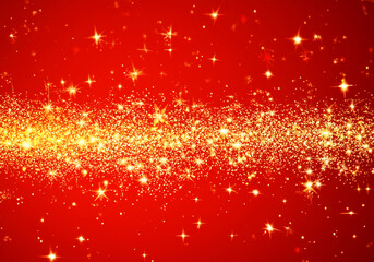 キラキラゴージャスなゴールドと赤い背景