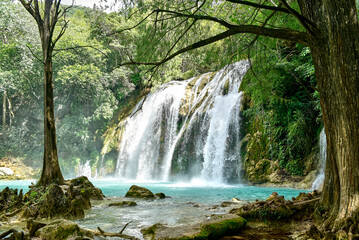 Cascadas del Chiflón, Chiapas, Río San Vicente, Velo De Novia, Arcoíris, Quinceañera, Tirolesa, Ecoturismo, Bosque, Piedras