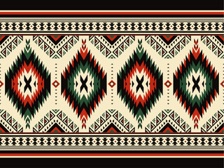 aztec navajo seamless pattern traditional motive vector - obrazy, fototapety, plakaty