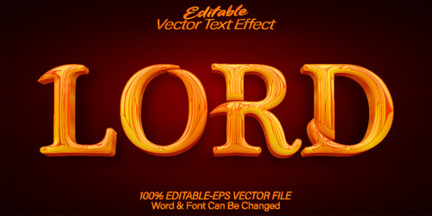 Lord Vector Text Effect Editable Alphabet Kingdom Victory History King