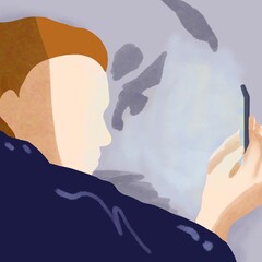 person with a mobile on bed