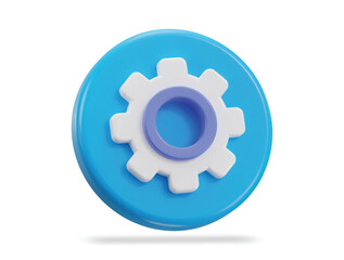 cogwheel gear settings button 3d vector icon