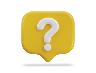 question mark with  faq icon 3d render illustration