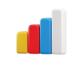 bar chart icon 3d rendering vector illustration