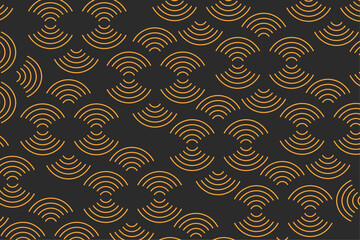 Luxury gold background pattern seamless geometric line circle wave abstract design vector illustration. Christmas seamless pattern background.