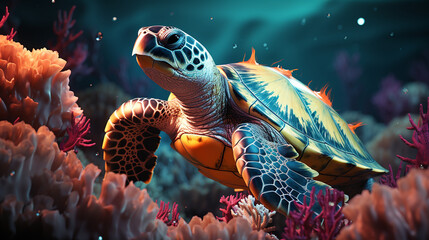 coral reef in aquarium