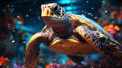 turtle swimming