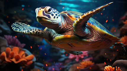 turtle swimming