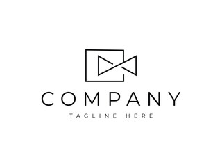 video camera film production line logo design - obrazy, fototapety, plakaty