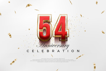 Obraz premium Modern vector 54th anniversary design. with modern luxury design concept. Premium vector background for greeting and celebration.