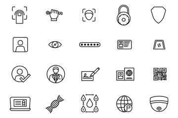 identity icon set. icon related to Identity. suitable for web site design, app, UI, user interfaces. line icon style. simple vector design editable