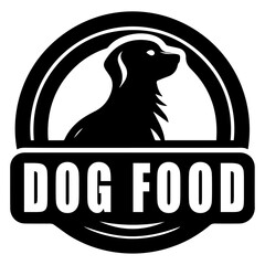 Dog Food vector logo Illustration black color, Dog logo concept, dog vector logo black color silhouette
