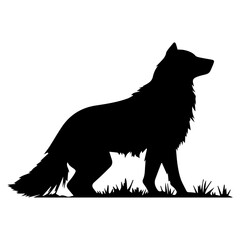 Dog Food vector logo Illustration black color, Dog logo concept, dog vector logo black color silhouette