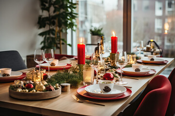  Table Setting for Christmas Feast Dinner 