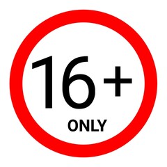 16 plus only sign, age limit sign 