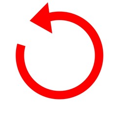 Red anticlockwise arrow icon 
