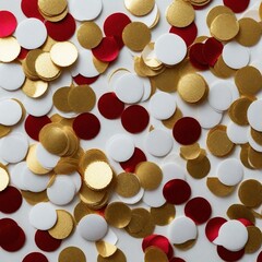 The foil metalic sparkle confetti scattered across a clean white background.