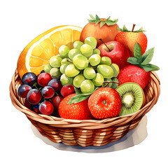 Mix Fruits, watercolor illustrations