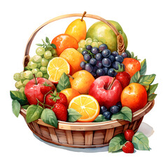 Mix Fruits, watercolor illustrations