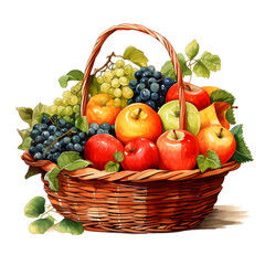 Mix Fruits, watercolor illustrations