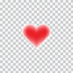 red white gradient heart vector.