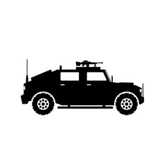 Light utility vehicle silhouette vector. Military vehicle silhouette for icon, symbol or sign. Armored vehicle symbol for military, war, conflict and patrol
