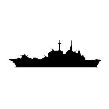 recommend clip art: Battleship silhouette vector. Warship silhouette for icon, symbol or sign. Battleship symbol for military, war, conflict and patrol