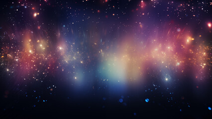 Gorgeous image of fireworks launched among the stars in the night sky, for wallpaper, 8K - obrazy, fototapety, plakaty