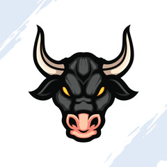Dark Bull Head Mascot