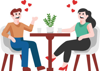 Couple on Dating Illustration