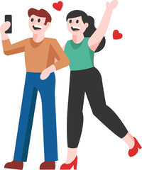 Couple on Dating Illustration