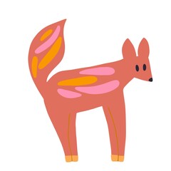 ピンク色の模様のキツネみたいな生き物