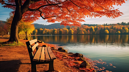 autumn landscape with a lake