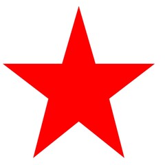 red star on white background