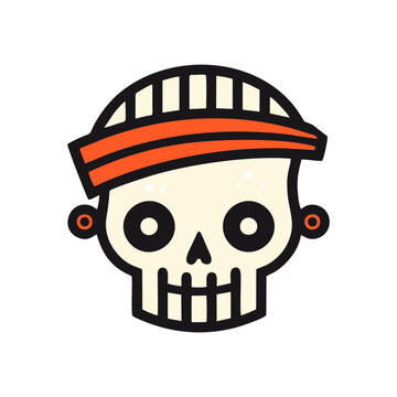 simple plain pirate skull crew vector logo