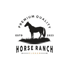 Horse Logo, West Country Farm Ranch Cowboy Logo Design, Simple Illustration Template