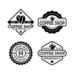 Coffee shop retro logo collection template