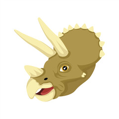 Triceratops Colorful Cartoon Head Vector