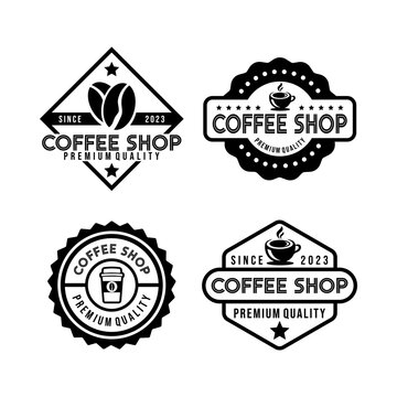 Coffee shop retro logo collection template