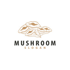 Mushroom Logo, Simple Minimalist Retro Plant Silhouette Plantation Design Business Brand