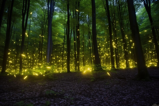 Fireflies in the forest © lichaoshu