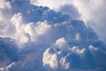 Naklejka na ściany i meble Texture group of white Blue clouds