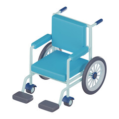 Wheelchair 3D Icon for Medical and Healthcare Projects. 3D render