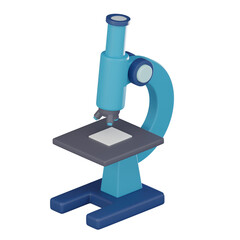 Microscope 3D Icon for Science, Laboratory, and Medical Projects. 3D render