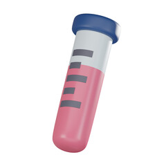 Medical Test Blood Sample Tube Beaker 3D Icon for Medical and Healthcare Projects. 3D render.