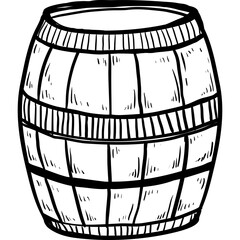 wooden bucket hand drawn